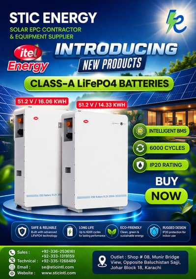 Itel LiFePO4 Battery 51.2V 16kWh / 14kWh | Solar Battery | 6000 Cycle