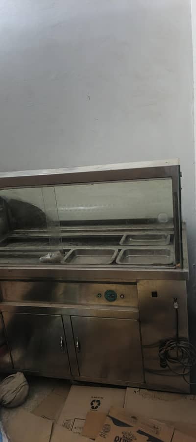 roll samosa and fries display counter