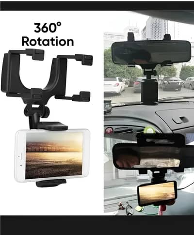 Car Phone Holder 360° Rotation Dashboard Mount Strong Grip Mobile Sta
