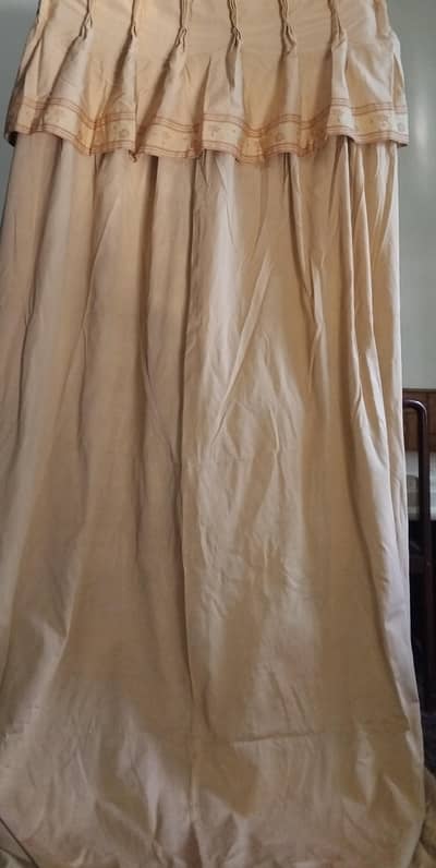2 peach double curtains (with lining)