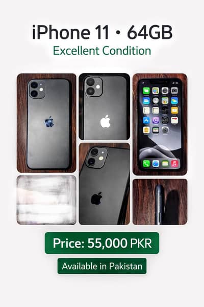 Premium iPhone 11 • 64GB  | Excellent Condition  | PTA Approved 