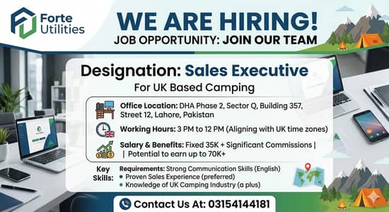 Sales Executive for uk based camping