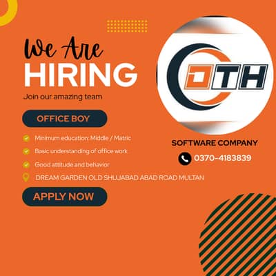 Urgent hirring for Office boy