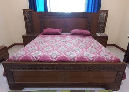 Bedroom Set - Double Bed, Side Tables,  2 Wardrobes & Dressing Table