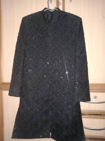 Black sherwani | dulha sherwani | embroidered sherwani | dulha dress