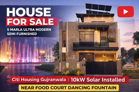 5 Marla Ultra Modern House For Sale 10 Kw Solar Citi Housing Gujranwala