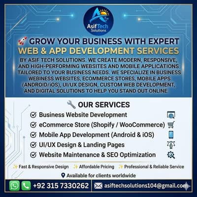 Professional Web & App Developer | Business Website & Mobile App Solut