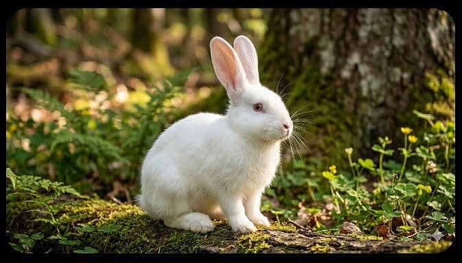 گھر کے پلے ہوئے سفید اور کالے خرگوش کے بچے 1