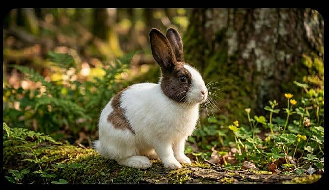 گھر کے پلے ہوئے سفید اور کالے خرگوش کے بچے 3