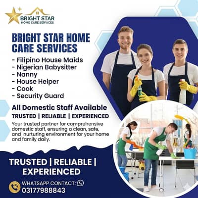 Maid / Babysitters / Cook / Patient Attendant / Security Guard /driver