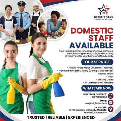 Maid / Babysitters / Cook / Patient Attendant / Security Guard /driver