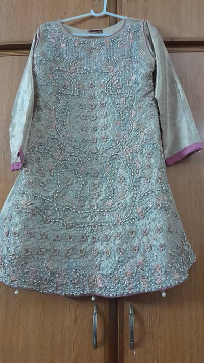 short golden frock size medium wore one time only