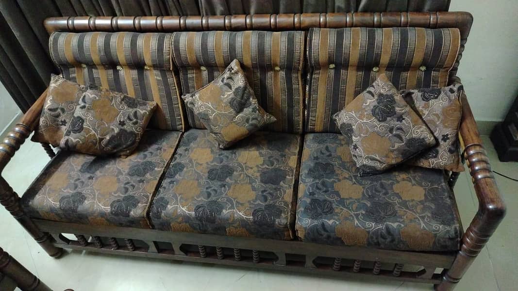 Pure wood sofas with table 2