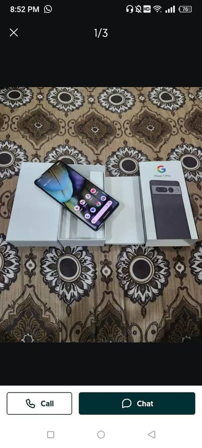 Google pixel 7 pro PTA approved 256 GB with box WhatsApp 03201602758
