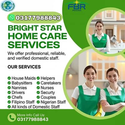 Babysitters / Cook / Patient Attendant / Security Guard /driver / Maid