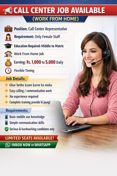 Call Center Job Only Female Staff Needed Age Not Requirement