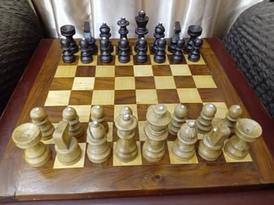 handmade wooden chess set