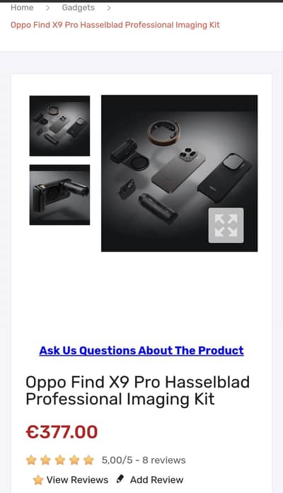 oppo Find X9 Pro Camera kit black