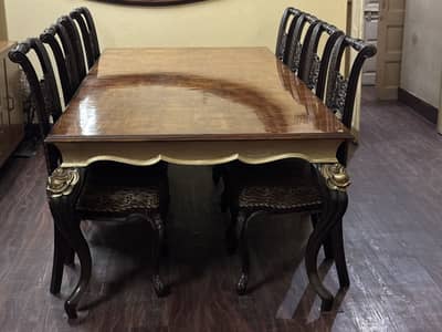 Big Luxury Dining Table for Sale 8 Chairs Included - 10 Seater