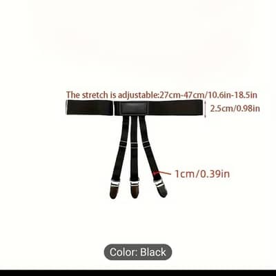 Adjustable elastic shirt stay strip