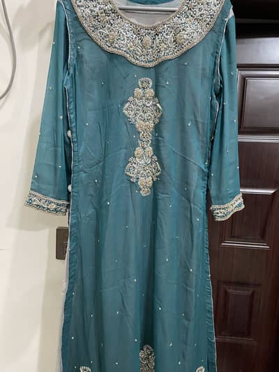 Handwork maxi and dupatta