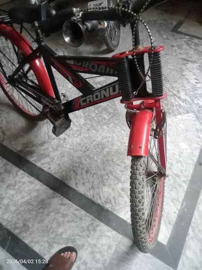 bicycle in blue and white color