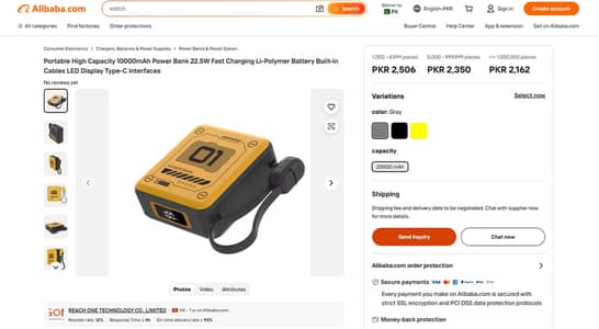 10,000mAh Mini Powerbank – 22.5W PD Fast Charging – Compact Portable C