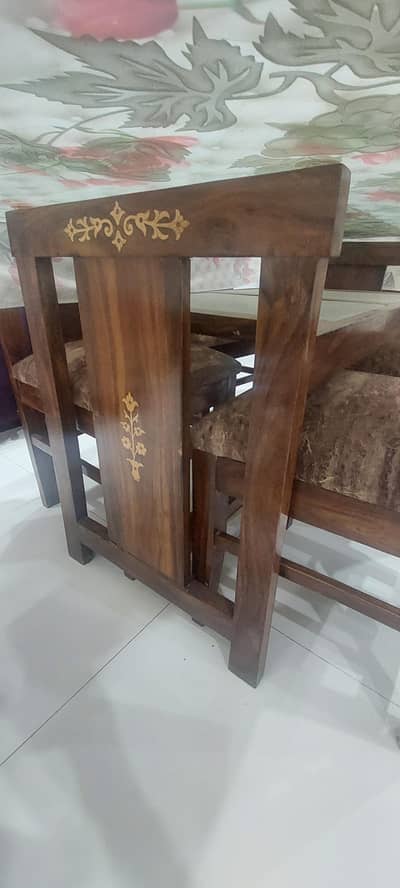 WOODEN DINNING TABLE AND IRON TABLE