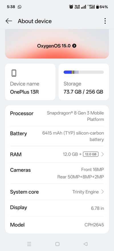 One Plus 13R 12/256 GB