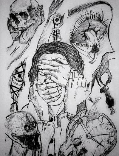 A4 size pen sketch for sale scary sketch for frame and decoration