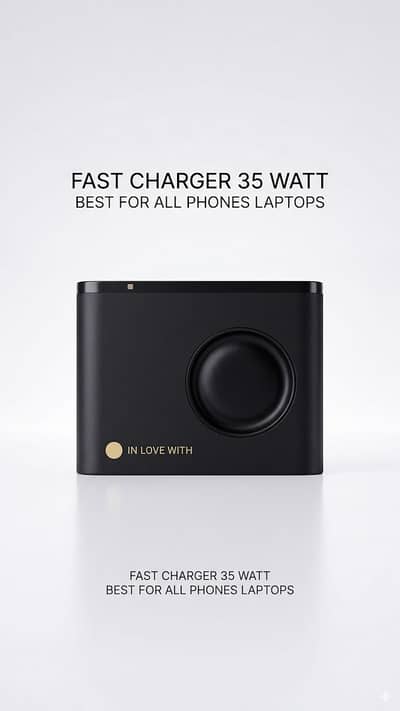 35watt charger camera shape design with build in cable and type c port