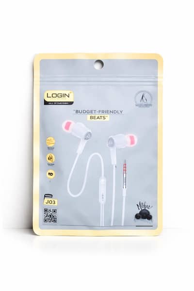 Login - 303 wired handfree earphones -budget friendly beats-brand new