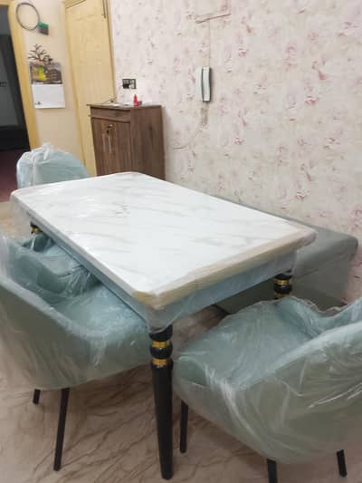 dining table with 4 chairs and2 seater