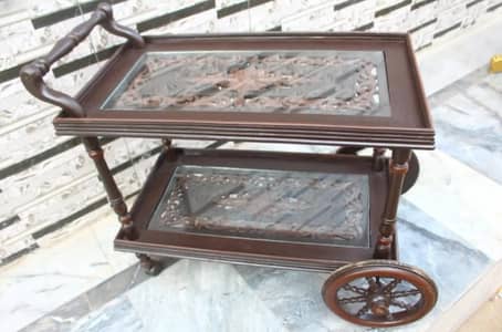 wooden tea trolley