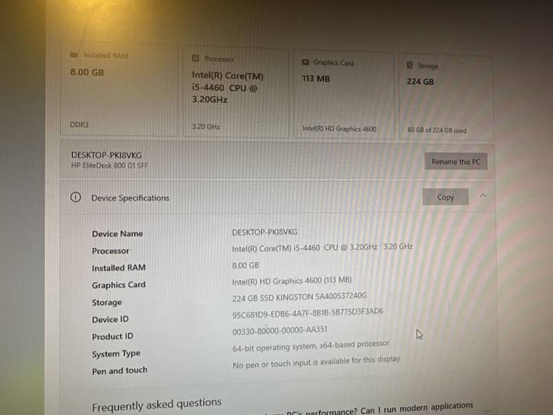 Computer i5 4th Generation 3