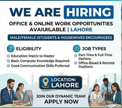 We Are Hiring Male and Female Staff