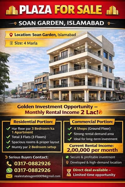4 Marla Plaza For Sale In Soan Garden