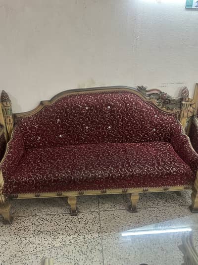 Sofa set old wood royal design 3 seater 2 1 seater