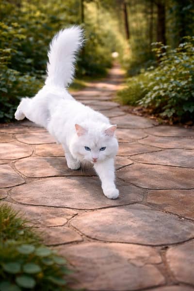 Healthy white Persian long tail cat for urgent sale