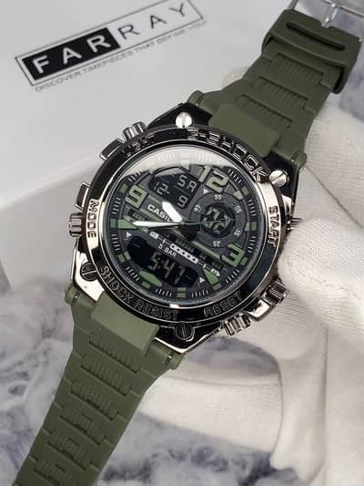 Dual Display Sports Watch (Analog + Digital) | 5 BAR Water Resistant