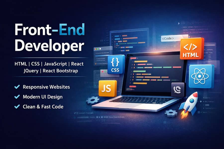 I am a frontend developer  with use of  html ,css JavaScriptwith react 0