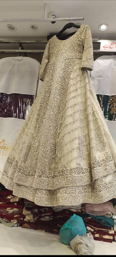 Bridal Maxi Dress with Tail Dupatta