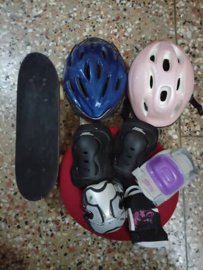 skate board with complete safety kit ( urgent sale)