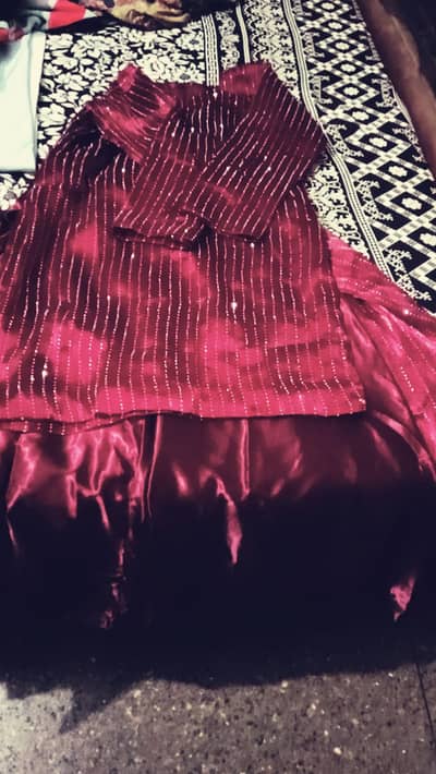 silk dress in mehroon CLR