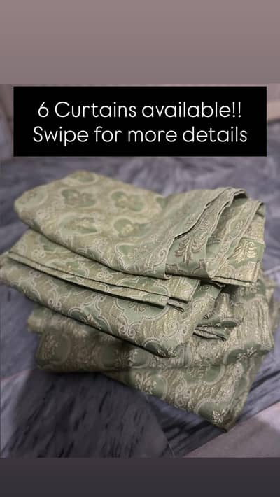 6 Large size curtains each having 12 rings!!!