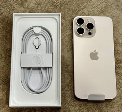 16 Pro Max JV 256 GB Desert Titanium With Box and Original Cable