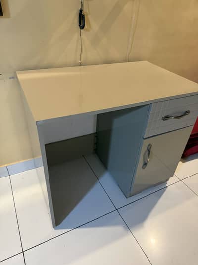 Almost new Single bed with pvc back and  study table