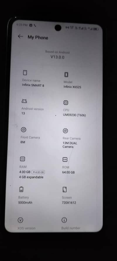 Infinix Smart 8 4GB/64GB PTA Approved - 8.5/10 Blue - Exchange Ok"