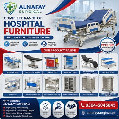 Hospital Bed Crash Cart Instrument Trolley, Cabinet, Couche, Baby Cots