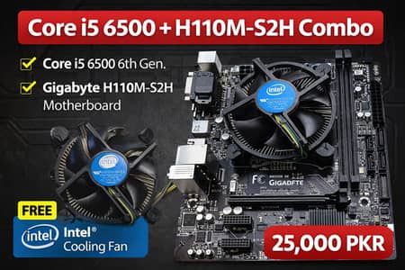 Core i5 6500 + H110M Motherboard Combo | Gaming & Office Use | Perfect
